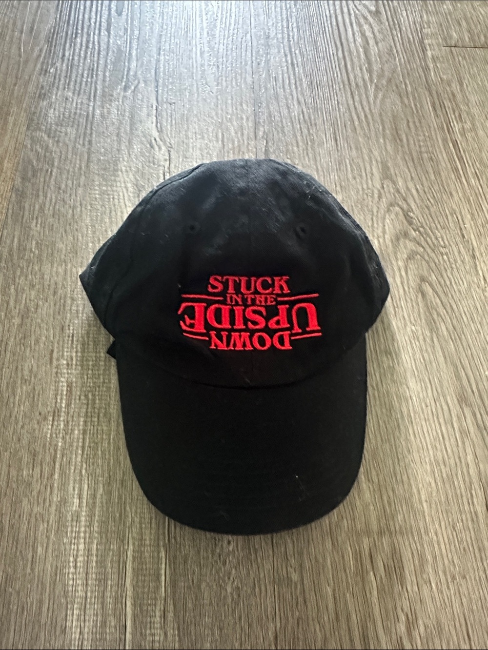 ‘Stuck in the Upside Down' Embroidery Stranger Things Cap